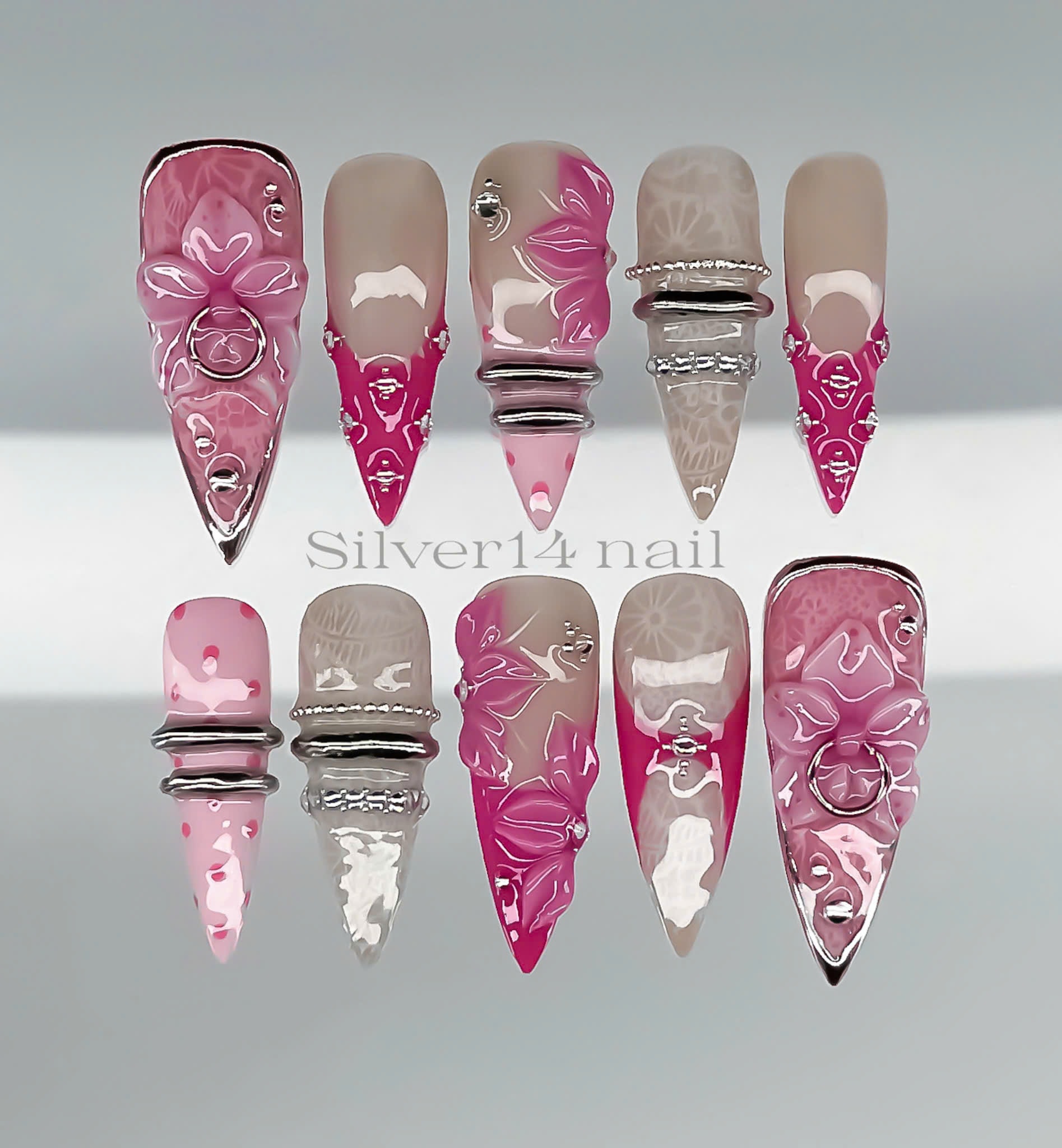 Pink Kiss Lace Nail (211)